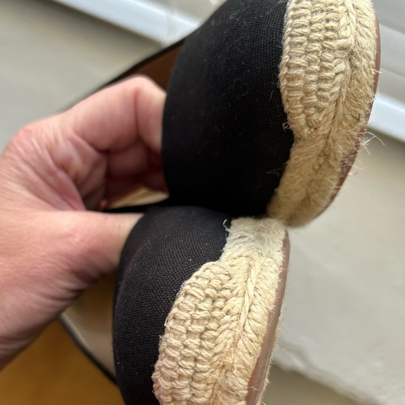 J Crew Espadrille Wedge, Black, Size 8 - Picture 6 of 10